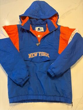 Starter Kids' New York Knicks Hooded Anorak Jacket - Blue & Orange